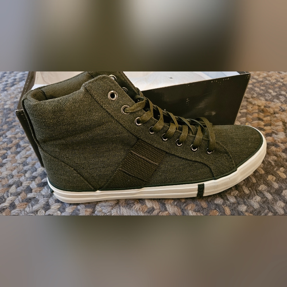 Olive Green High-Top Sneakers